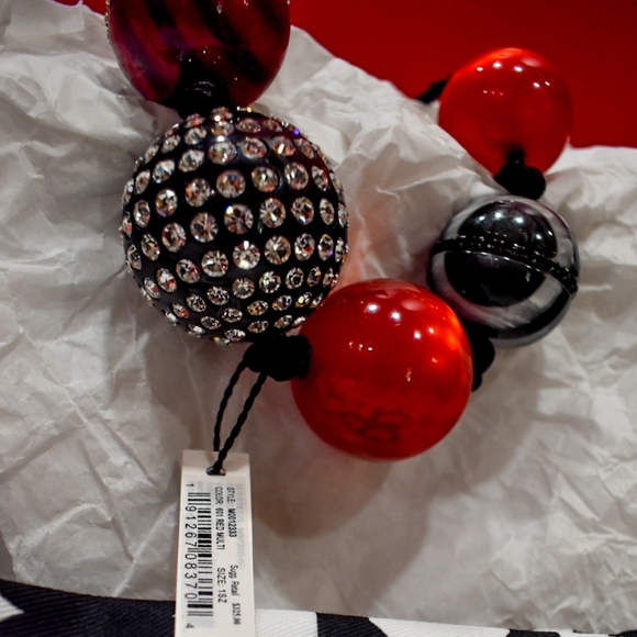 Marc Jacobs Red and Black Sparkle Necklace